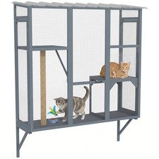 Catio Outdoor, Window Catio for 2-3 Cats, for Playing Sunbathing