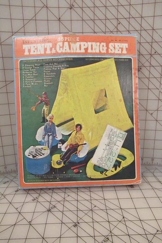 VTG RARE 1973 Montgomery Ward Barbie Clone Tent & Camping Set Blow Up Inflatable