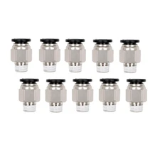 Male Straight  3/8" Tube OD x 1/8" NPT Thread Push to Connect Tube Fitting 10Pcs