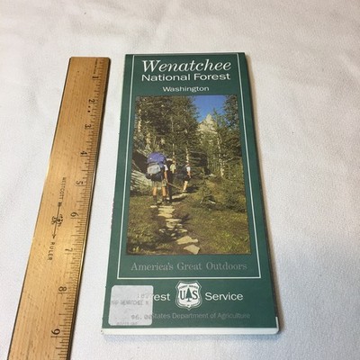 Map Wenatchee National Forest Washington 1996 USDA Forest Service Vintage