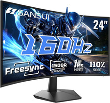24 Inch Curved 160Hz Gaming Monitor,1500R Curved Gaming Monitor FHD 1080P Comput