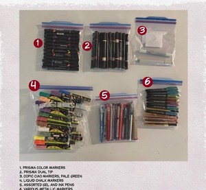 Prisma & Copic Ciao Multicolor Marker & Pen Lot, Dual Tip Metallic