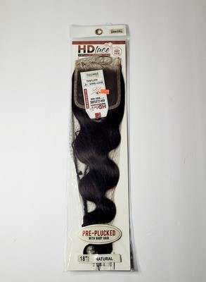HD LACE Body Wave Closure 12'' Pre Plucked Baby Hairs 7A Unprocessed Beauty 
