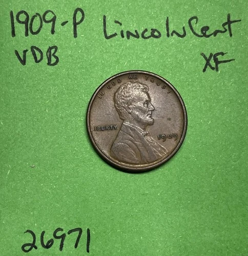 1909-P VDB Lincoln Wheat Cent 1c Xf Extra Fine