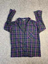 Victoria's Secret Night Shirt Cotton Modal Colorful Plaid Relaxed Fit size M