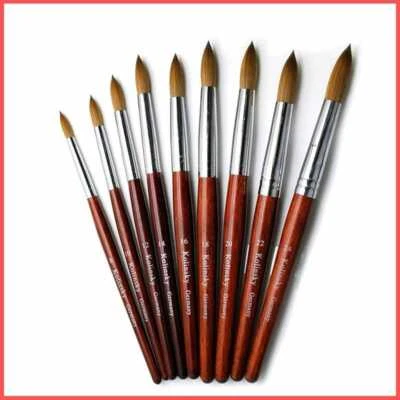 SHOPELEGANCE Acrylic Nail Brush Kolinsky Sable Hair Liquid Powder Crystal Pink Metal Handle