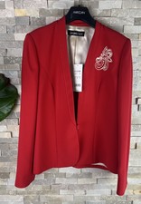 New Jacques Vert Women’s Size 12 Red Floral Smart Jacket Blazer