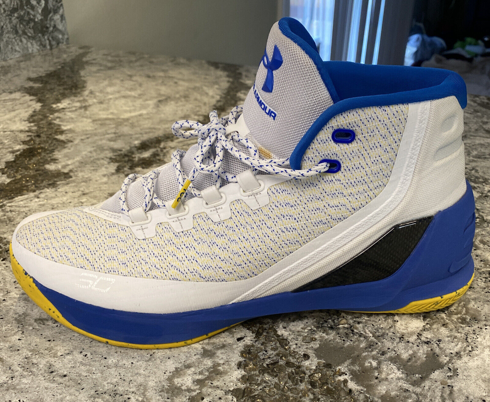 Under Armour Curry 3 Dub Nation Home Men’s 13 Shoes White Blue 1269279-102  CLEAN