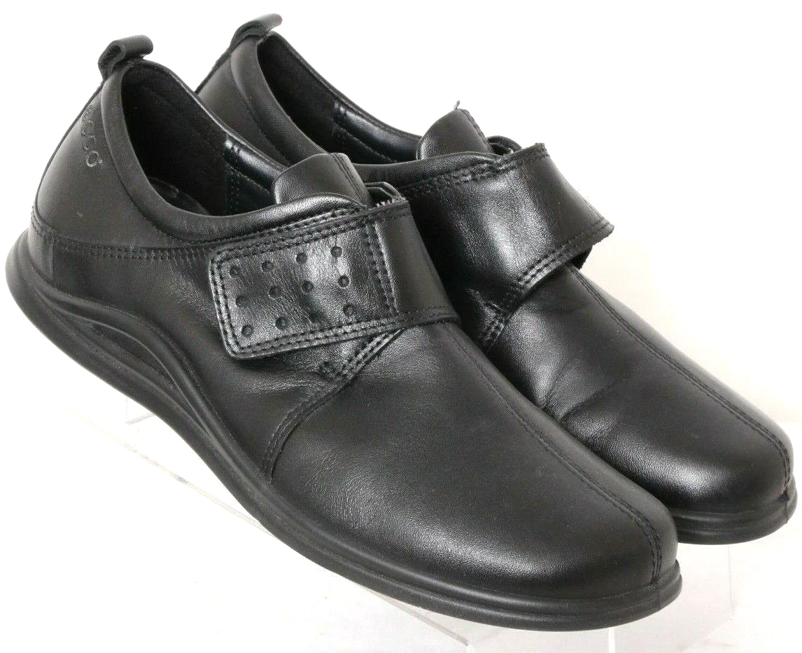 Scarpe mocassini ECCO pelle leggera punta spaccata cinturino nero EU 37 donna 6 5