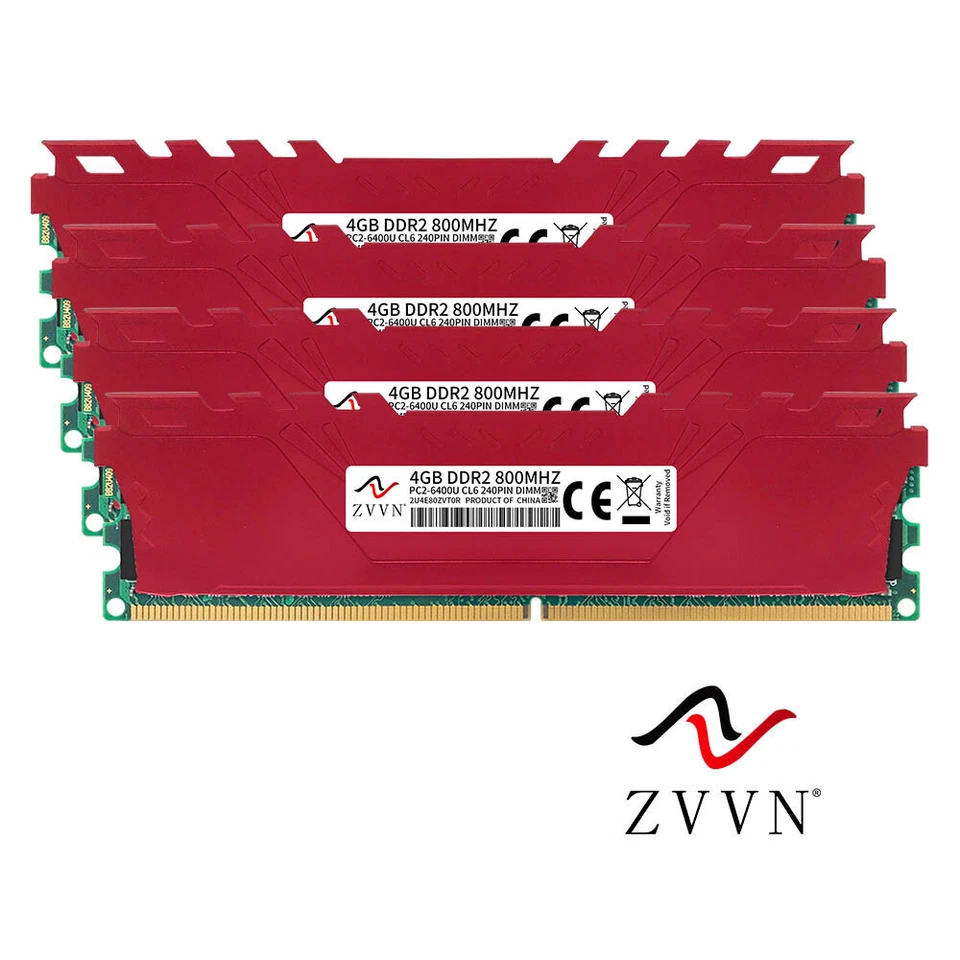 16GB 8GB 4GB DDR2 800MHz PC2-6400U 240Pin intel DIMM Desktop Memory RAM RED LOT - Image 2 of 4