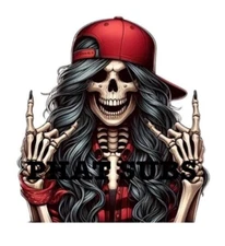 Sublimation Print Rock Star Skeleton Ready To Press Heat Transfer