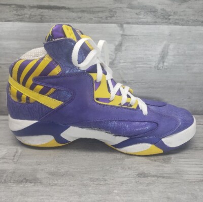 Reebok Shaq Attaq LSU Tigers M40343 Purple Yellow White Mens SZ 11