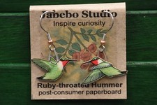 Jabebo Earrings Ruby-throated Hummingbirds