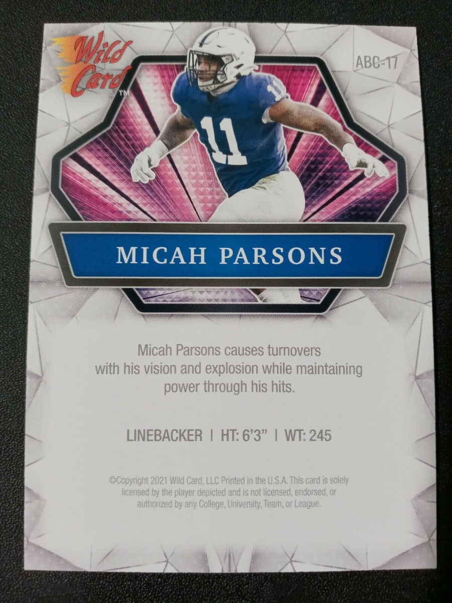 2021 Wild Card Alumination Micah Parsons RC # ABC-17 Dallas