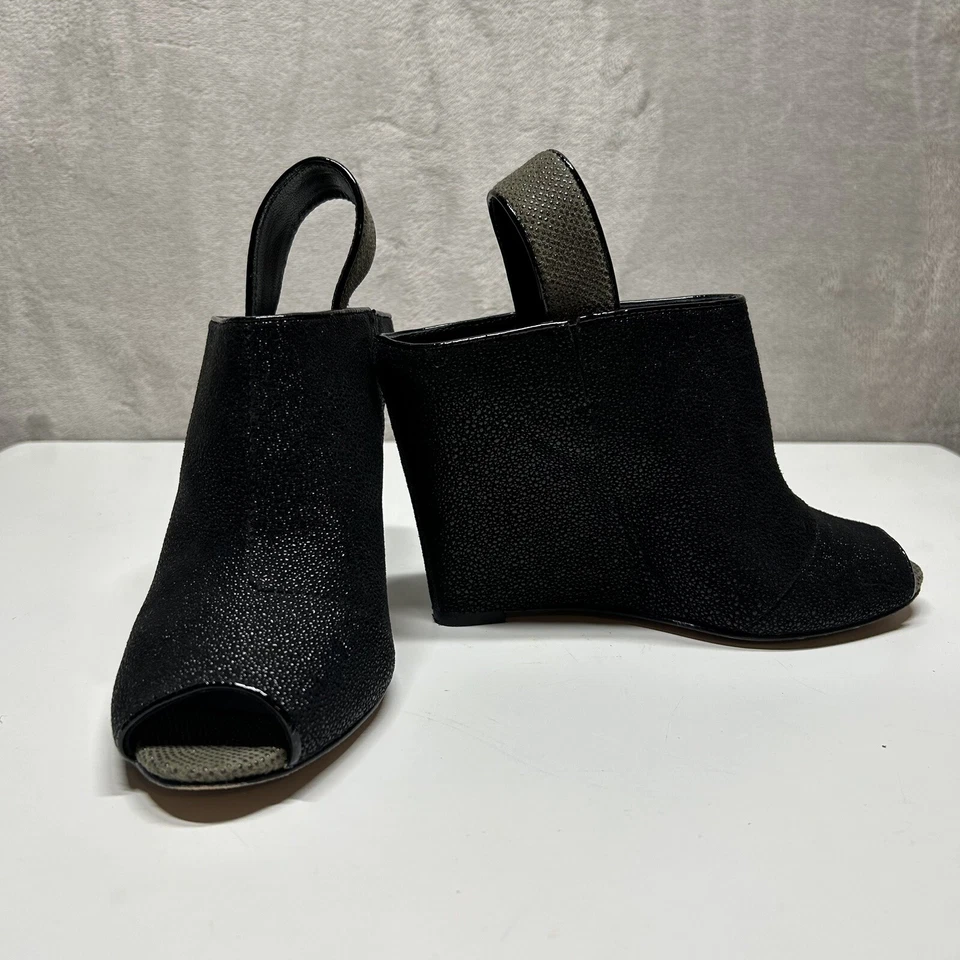 Sexy Zapatos de Tacones de Cuña Rebecca Minkoff para Mujer 7 Cuero con Eslinga Trasera Elegante Fiesta Foto 2 de 4