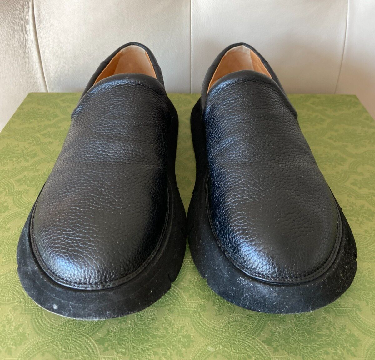 MARSÈLL Intagliata Chunky Sole Black Leather Loafers Men display picture 2