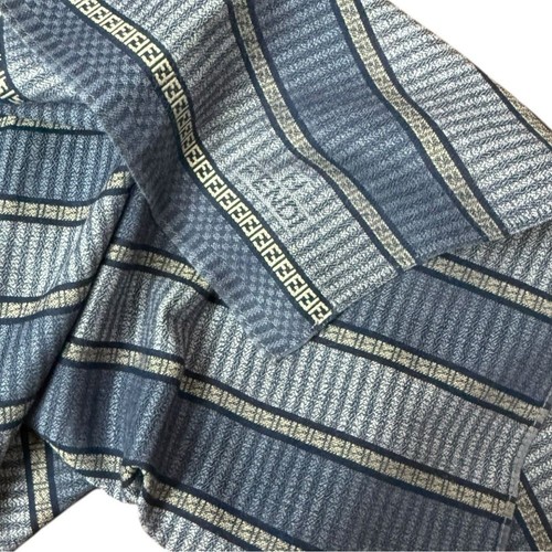 Fendi Blue Striped Cotton Handkerchief Square Small 17”x17” - Picture 7 of 7