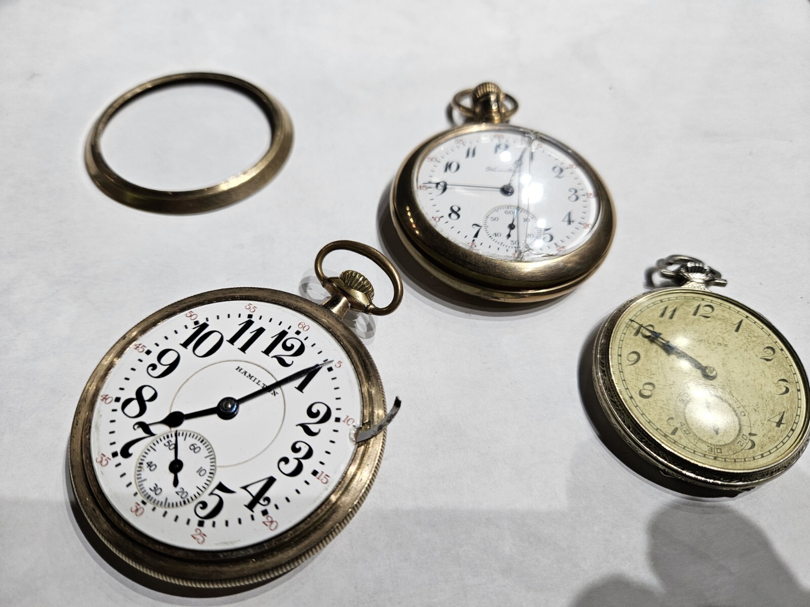 3 Hamilton pocket watches eBay