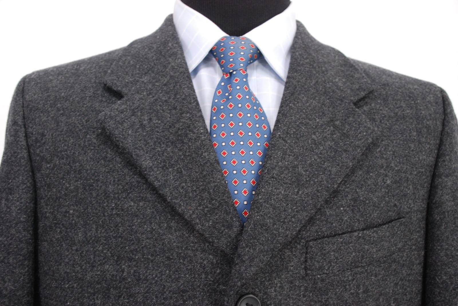 J. Peterman 3Btn Tweed Charcoal Gray Sport Coat Jacket Men’s 40R image 2