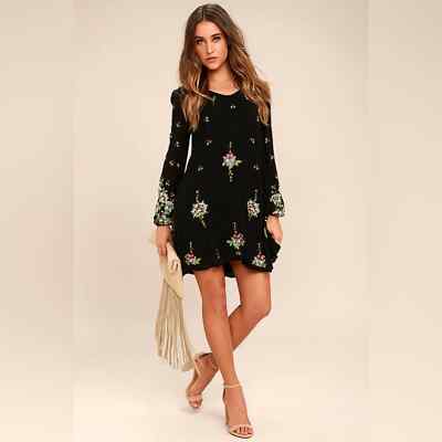 free people oxford black embroidered swing dress Free People Embroidered Dress - Renovating Imagination X Darling Magazine