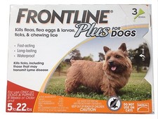 Frontline Plus for Dogs 5-22 lbs. 3 Doses - EPA Approved - Small Dogs