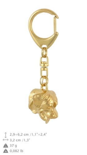 Rottweiler - gold plated keyring with image of a dog, quality, Art Dog USA - Picture 1 of 12