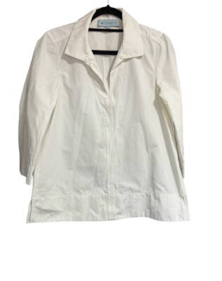 TUCKERNUCK Blanc Willow White Popover Blouse Womens Size Small