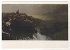 1958 WW2 Military War Crossing the Danube near Budapest Tank OLD Soviet Postcard