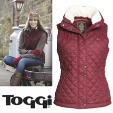 Toggi Haverhill Padded Gilet, Removeable Fleece Collar, Claret Eu 40 | Uk 14 Vgc