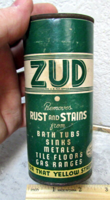 Vintage ZUD container, removes rust & stains, Full unused 6 oz container