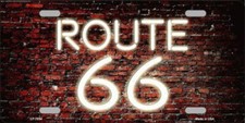 Route 66 Neon Brick Tin License Plate Frame Tag Sign For Car Truck Home Decor Route 66 Neon Brick Tin License Plate Frame Tag Sign For Car Truck Home Decor