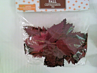 NEW 20 PC FALL PURPLE LEAVES DECORATIONS SCATTER FILLER CRAFTS 5'' FREE SHIP
