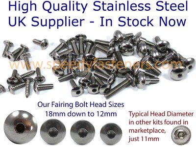 Triumph Speed 4 2002-2006 Edelstahl Verkleidung Bodywork Kit Bolts Clips Kit