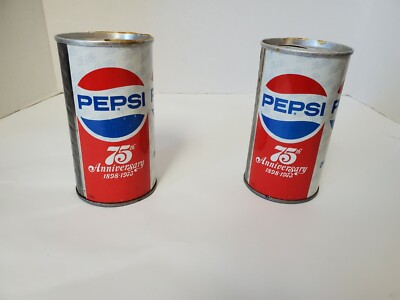 vintage pepsi can 75th anniversary 1898-1973 lot of 2 | eBay