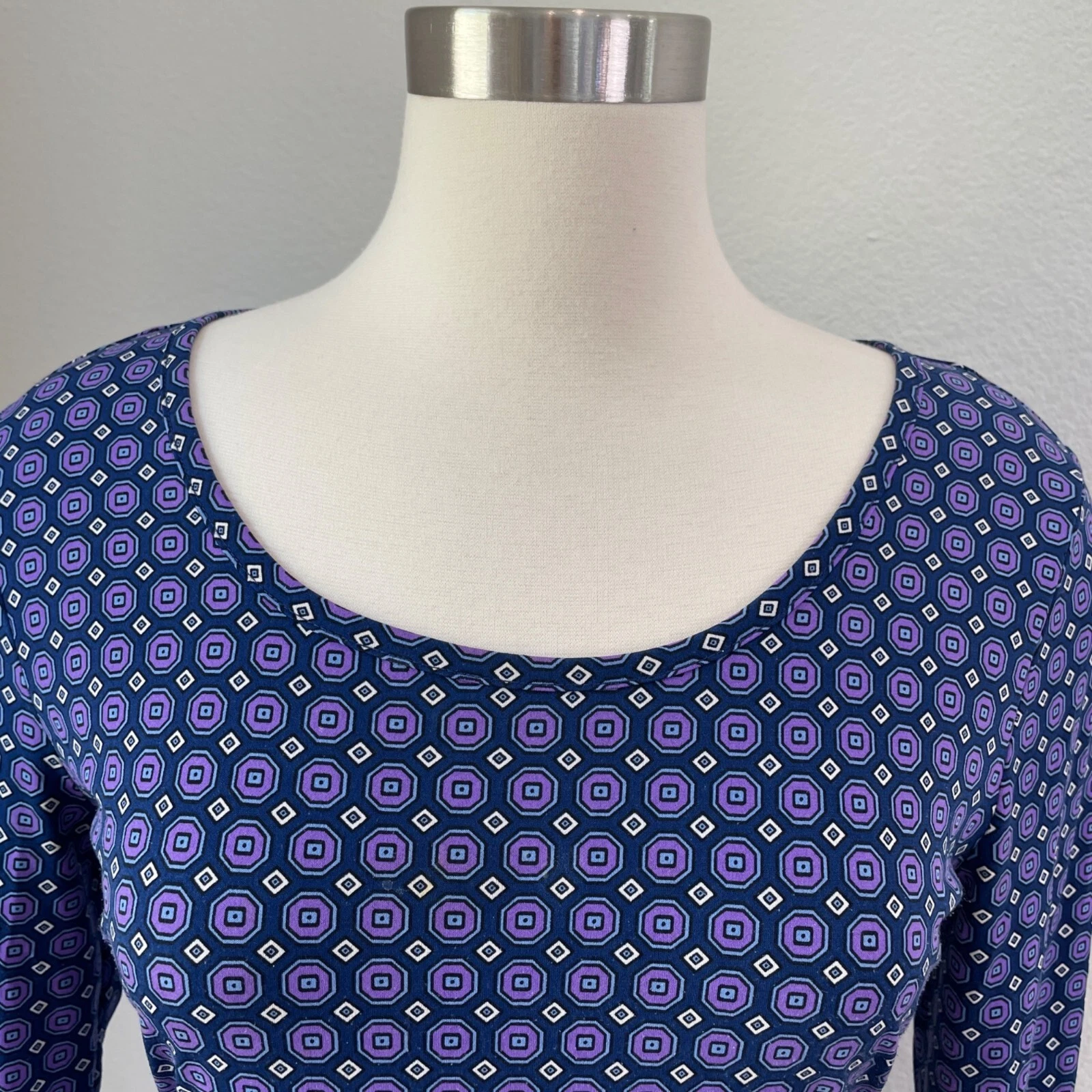 Abito donna Michael Michael Kors piccolo manica lunga stampa geometrica elasticizzato