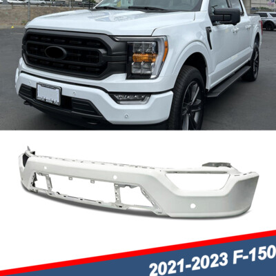 Oxford White Front Bumper Face Bar w/ 4 Holes For 2021-2023 Ford F-150 F150 XLT
