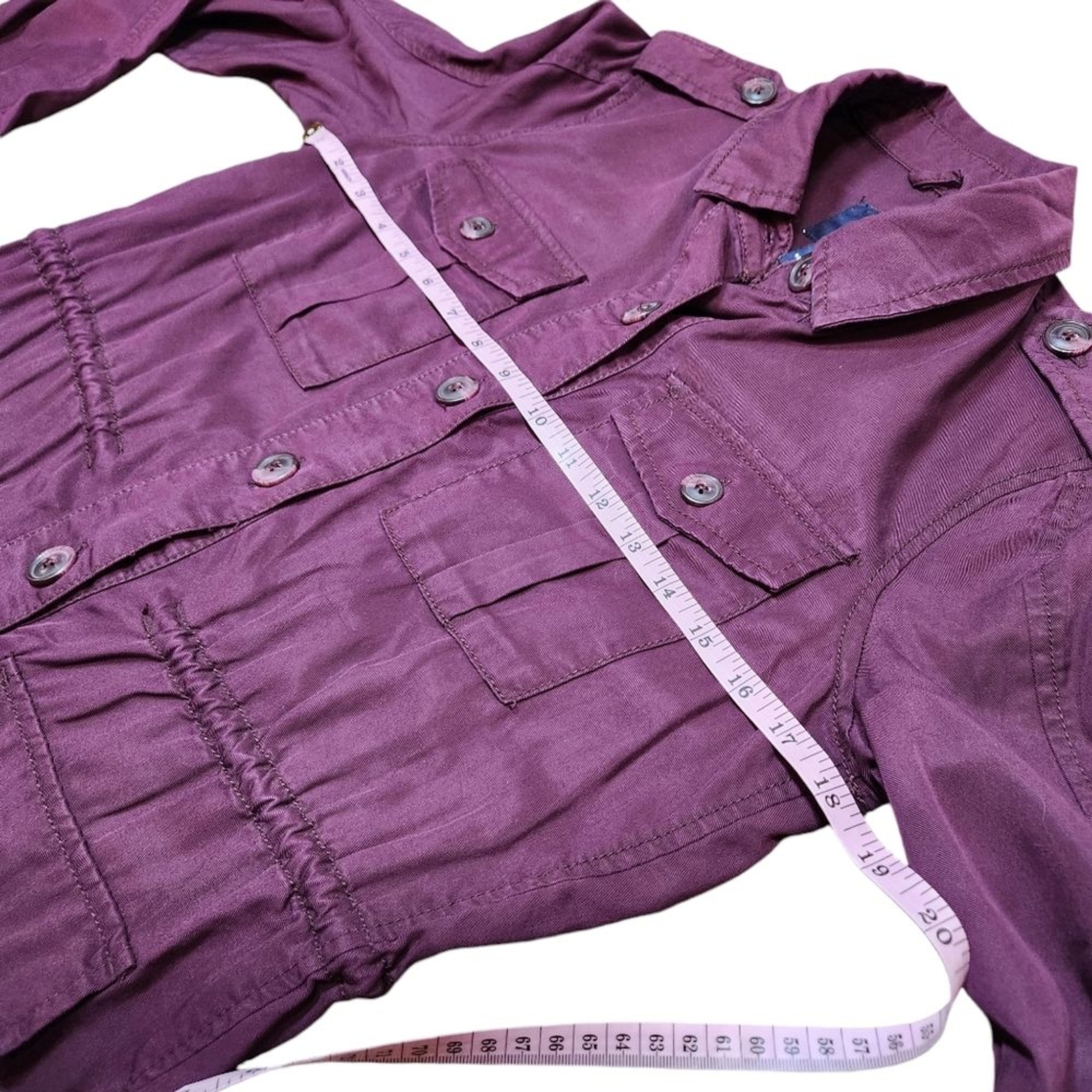 Gap Utility Cargo Jacket Lightweight Aubergine Pu… - image 9