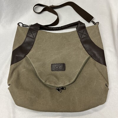 K2 Classic Fashion The Genova Hobo Tote Bag Green Canvas