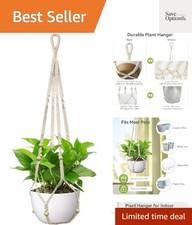 Macrame Plant Hanger Indoor Outdoor, Fits 4 to 15 Inch Pots, Strong Hanging P...