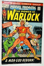 MARVEL PREMIERE #1 WARLOCK #1 Marvel Comics 1972 - 1ST HIM AS ADAM WARLOCK! FN