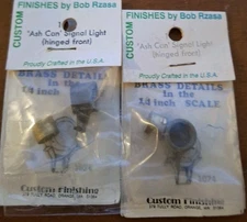 Custom Finishes Pair O Scale Brass 1024 Ash Can Signal Light Hinged Detail Part