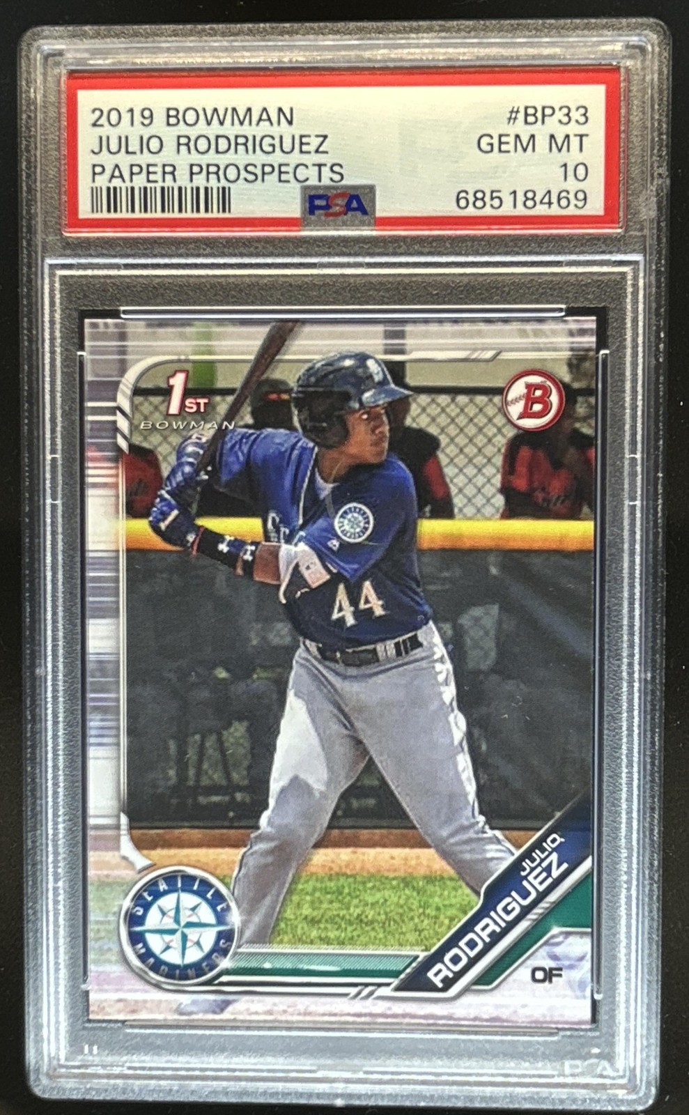2019 Bowman Julio Rodriguez 1st Prospect #BP-33 PSA 10 GEM MINT view 1