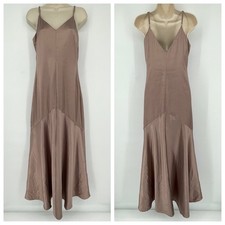 Lulu  s Women's NEW Buena Dusty Lavender Maxi Dress FLAWS Sz S Satin Sleeveless