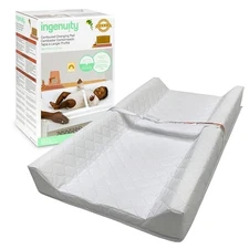 INGENUITY CONTOURED CHANGING PAD WITH WATERPROOF CHANGING LINER WHITE