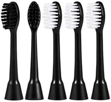 Toothbrush Replacement Heads for Moon Electric Toothbrush, 5 Medium, Black 5