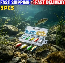 5pcs Fishing Spoon Lures for Trout Pike Bass Walleye 3.5g-21.5g Metal Cast Baits