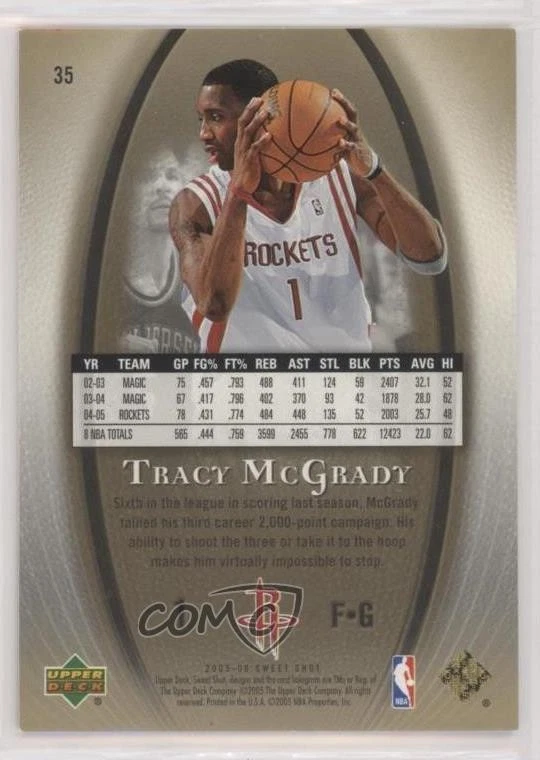 2005-06 Upper Deck Sweet Shot Gold /199 Tracy McGrady #35 HOF - Image 2 of 2