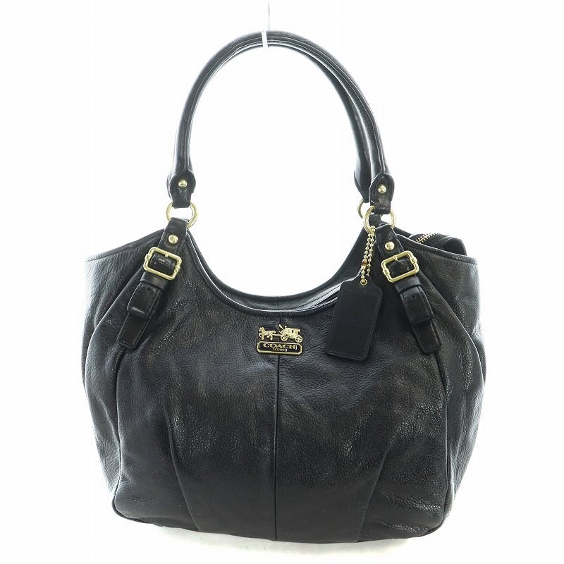 Coach Madison Leather Tote Handbag with Logo 43x30x9cm Authentic Pre-Owned 18612