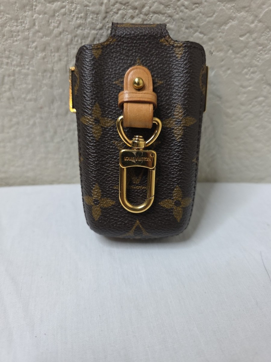 Louis Vuitton ベージュレザーケース Authentic Louis Vuitton Etui Monogram Leather Mobile Phone Case