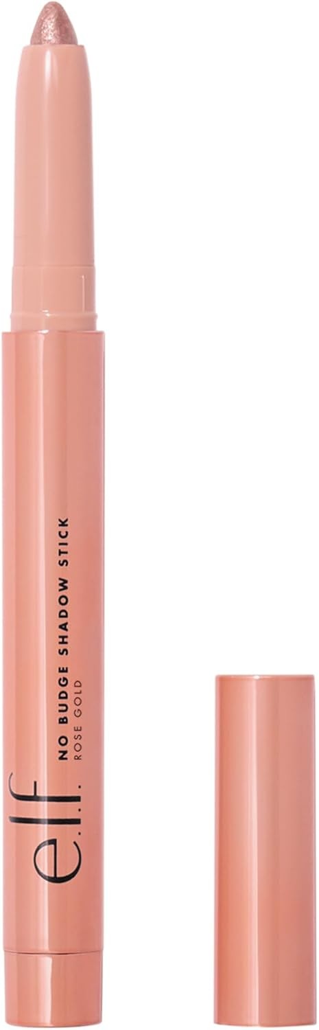 e.l.f. No Budge Shadow Stick, Longwear, Smudge-Proof Metallic Eyeshadow, Rose G